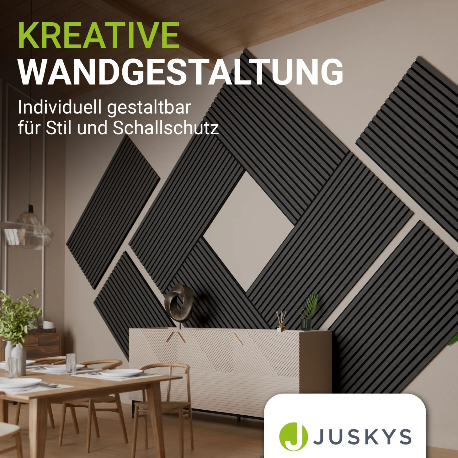 Akustikpaneele Holzoptik 4er Set