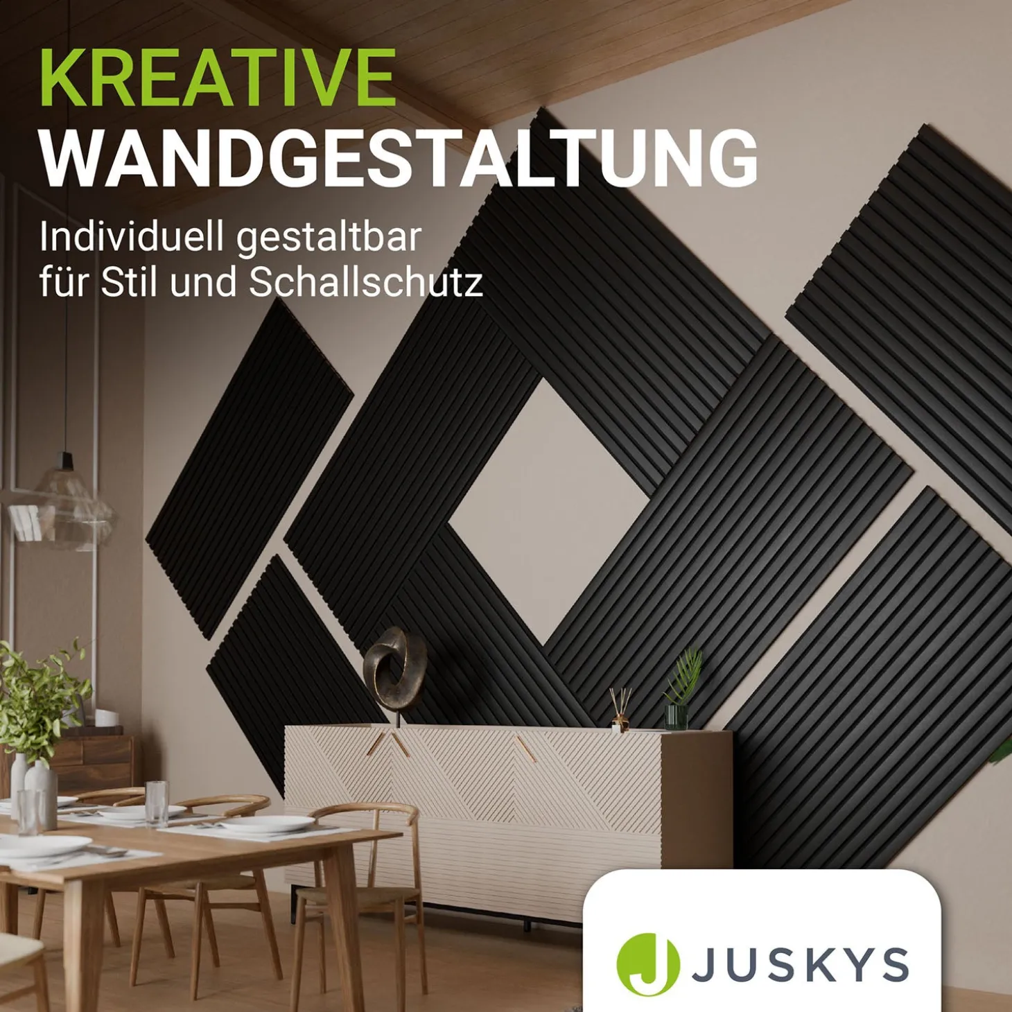 Akustikpaneele Holzoptik 4er Set