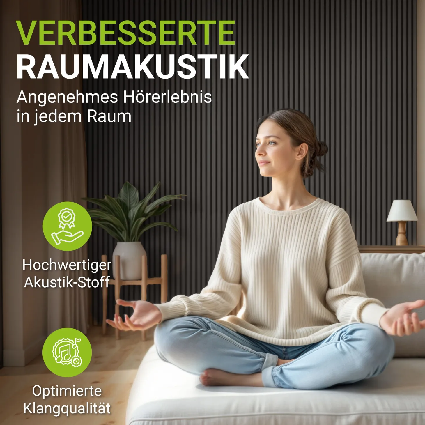 Akustikpaneele Holzoptik 4er Set