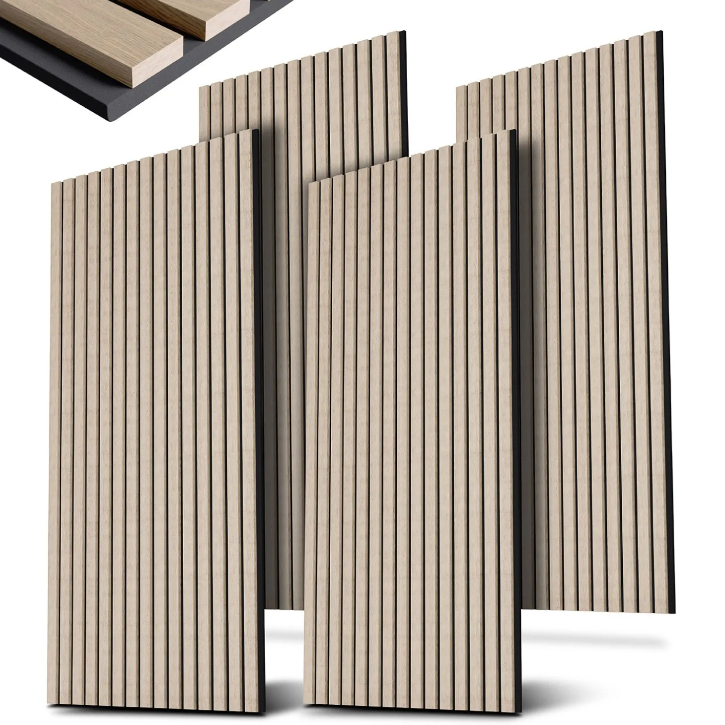 Akustikpaneele Holzoptik 4er Set