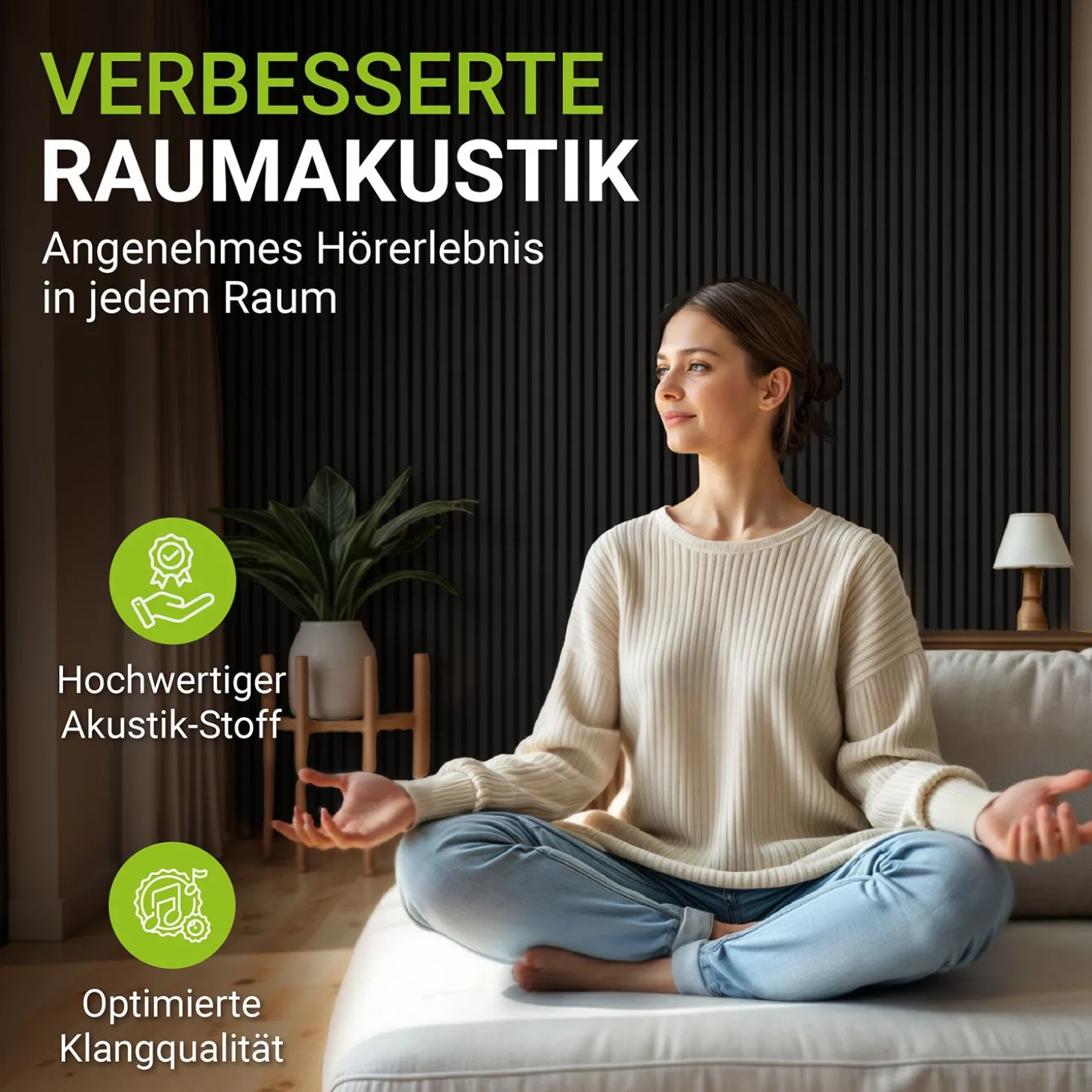 Akustikpaneele Holzoptik 4er Set