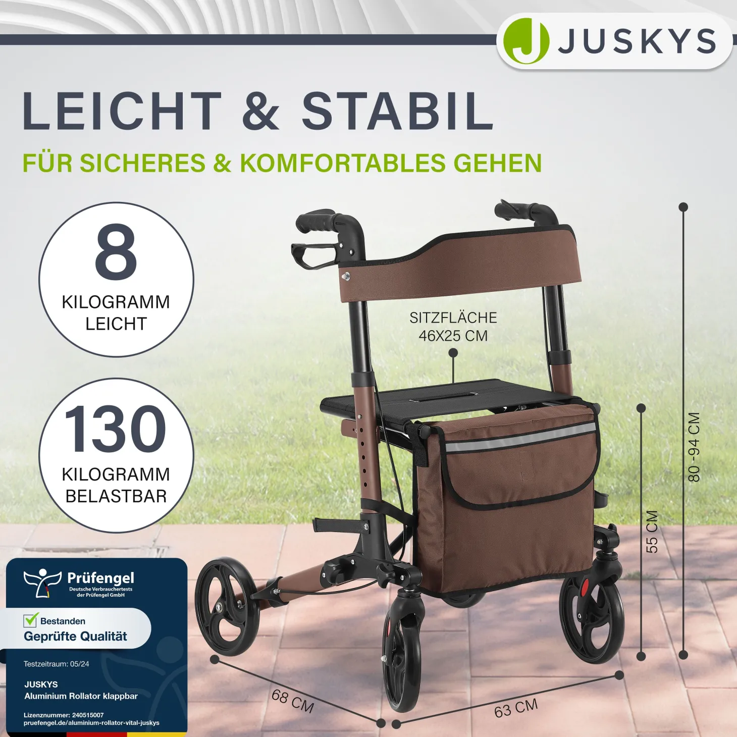 Aluminium Rollator Vital mit Sitz