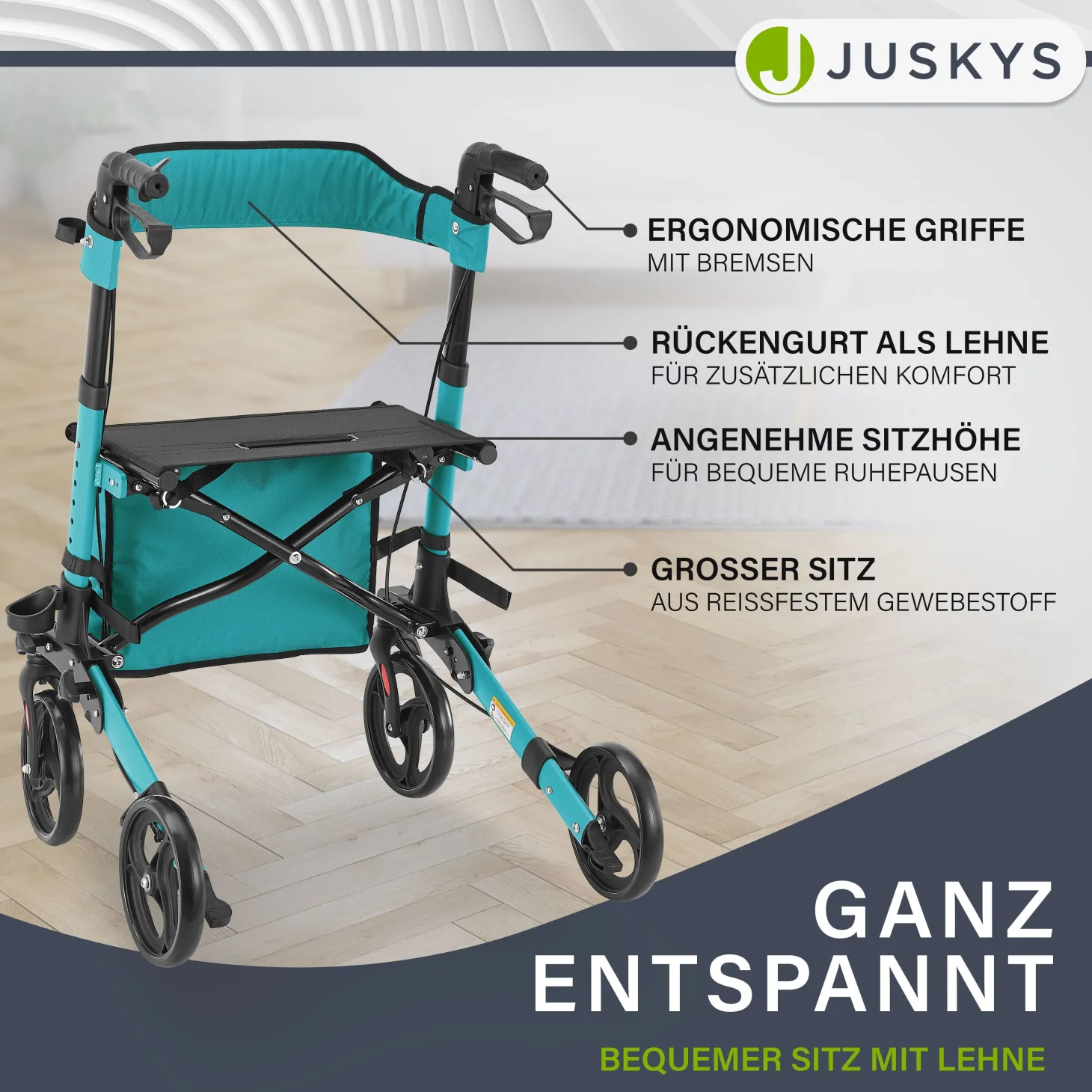 Aluminium Rollator Vital mit Sitz