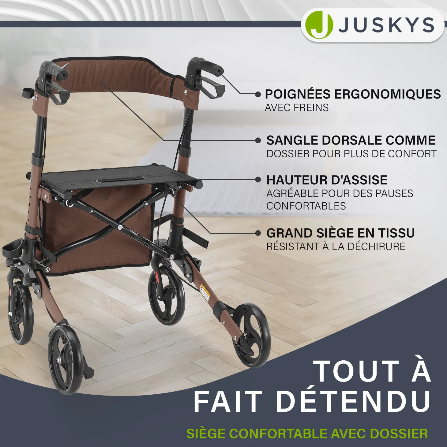 Aluminium Rollator Vital mit Sitz