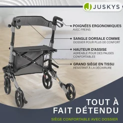 Aluminium Rollator Vital mit Sitz