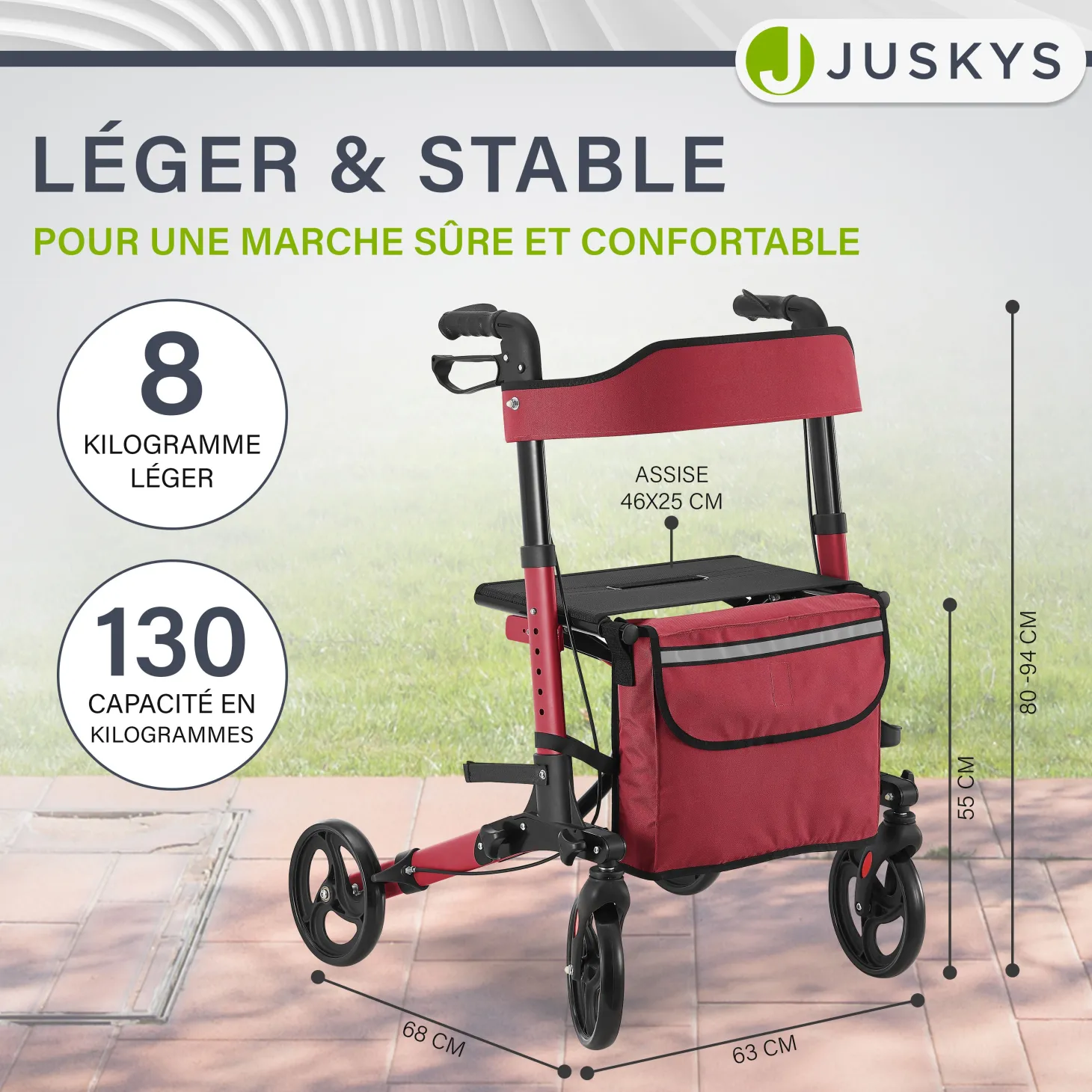 Aluminium Rollator Vital mit Sitz