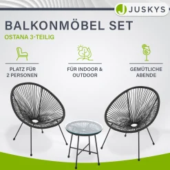 Balkonmöbel Set Ostana 3-teilig