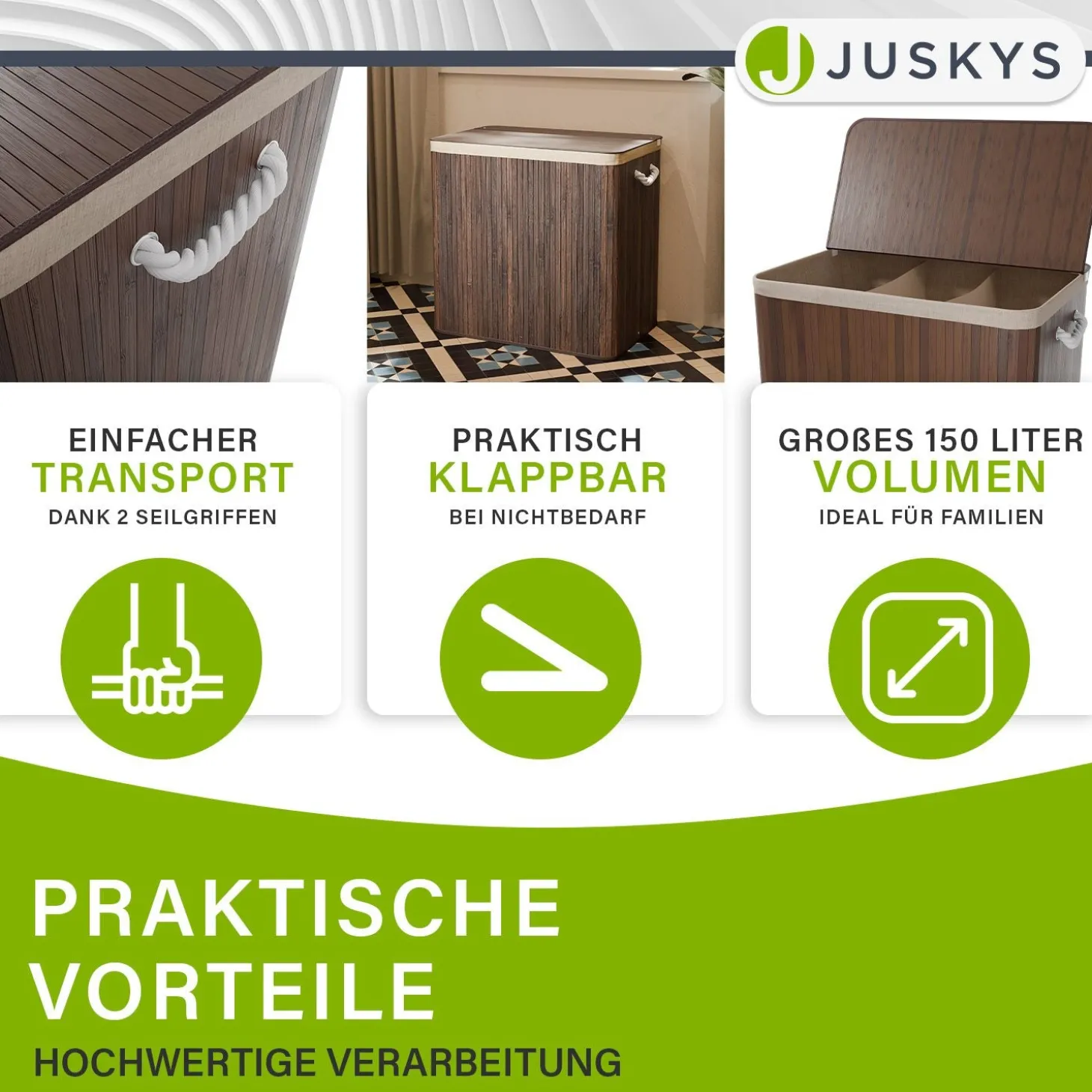 Bambus Wäschekorb Curly