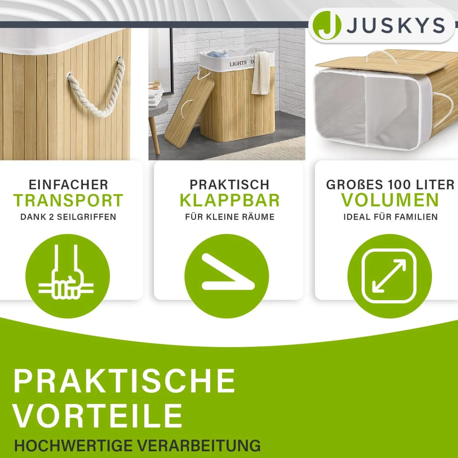 Bambus Wäschekorb Curly