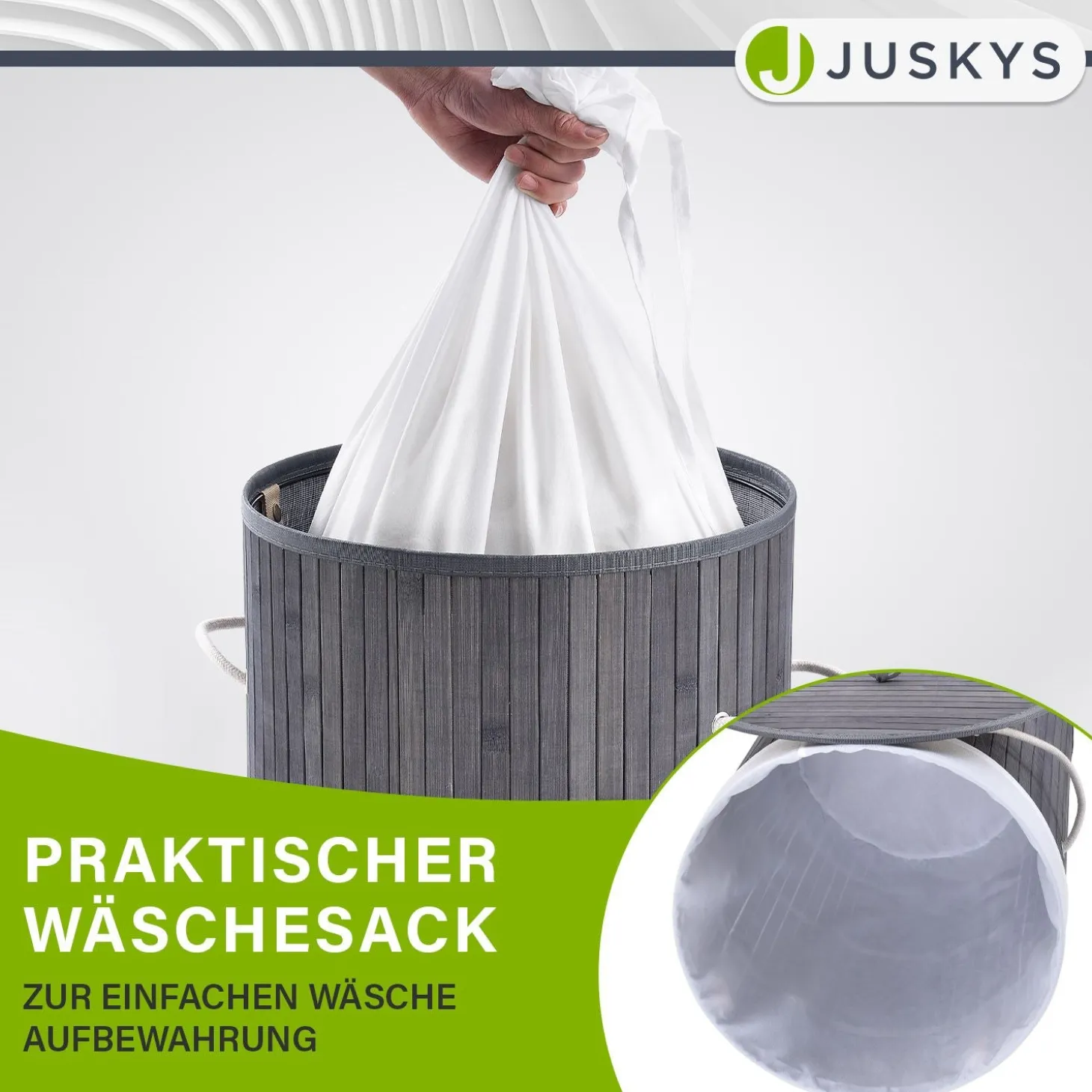 Bambus Wäschekorb Curly-Round