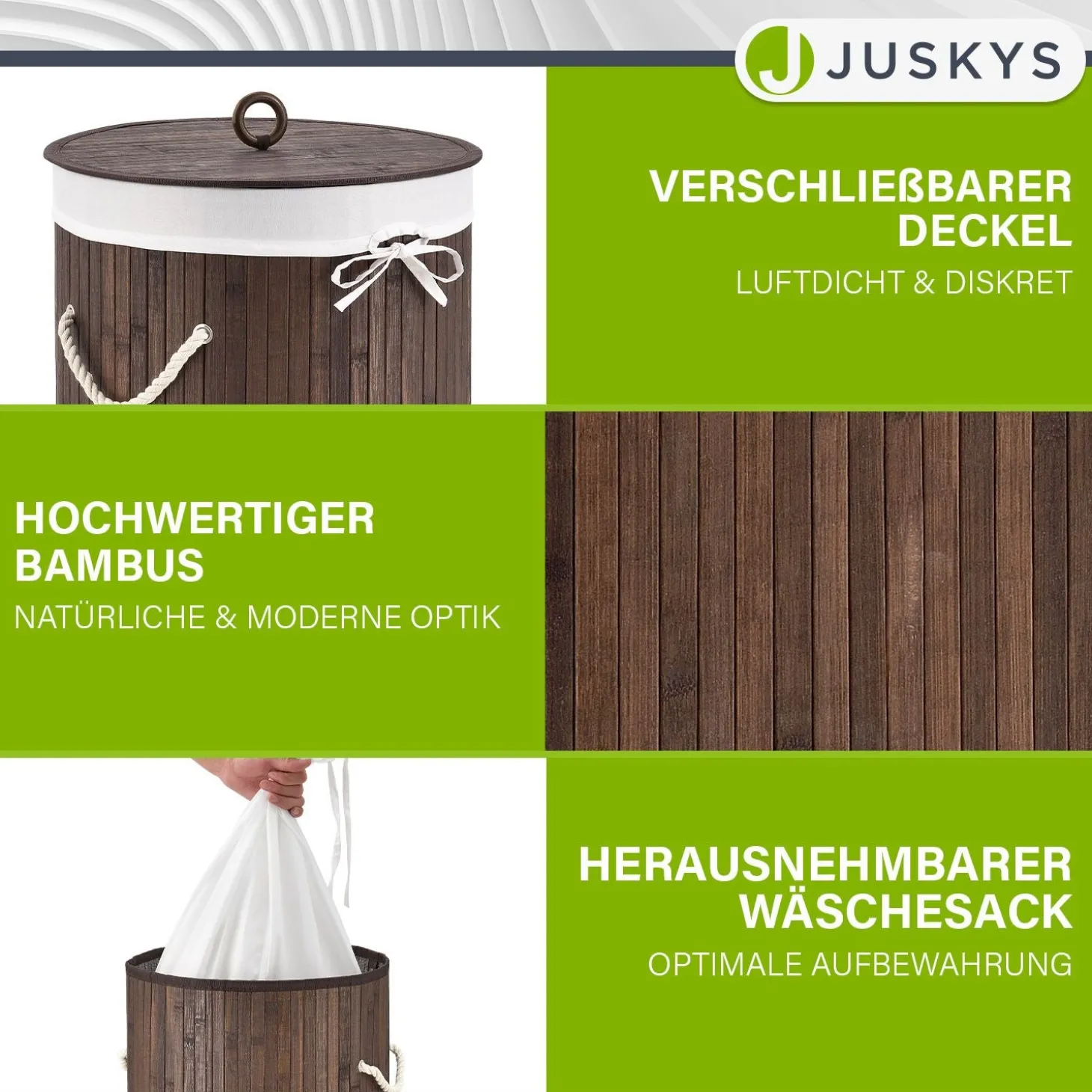 Bambus Wäschekorb Curly-Round