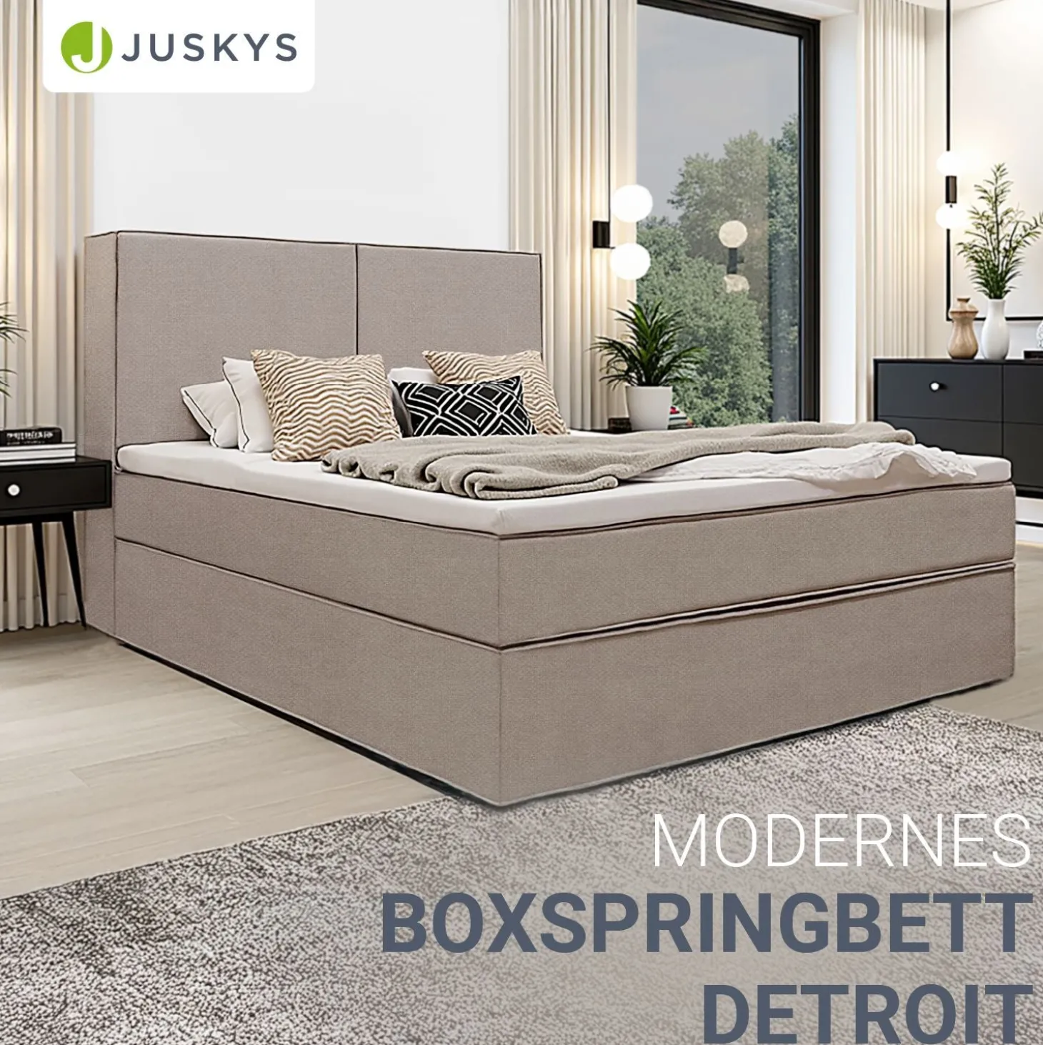 Boxspringbett Detroit - Chenille-Stoff