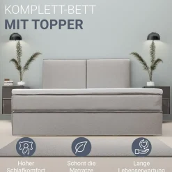 Boxspringbett Detroit - Chenille-Stoff