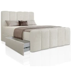 Boxspringbett Manitoba - Bouclé-Stoff