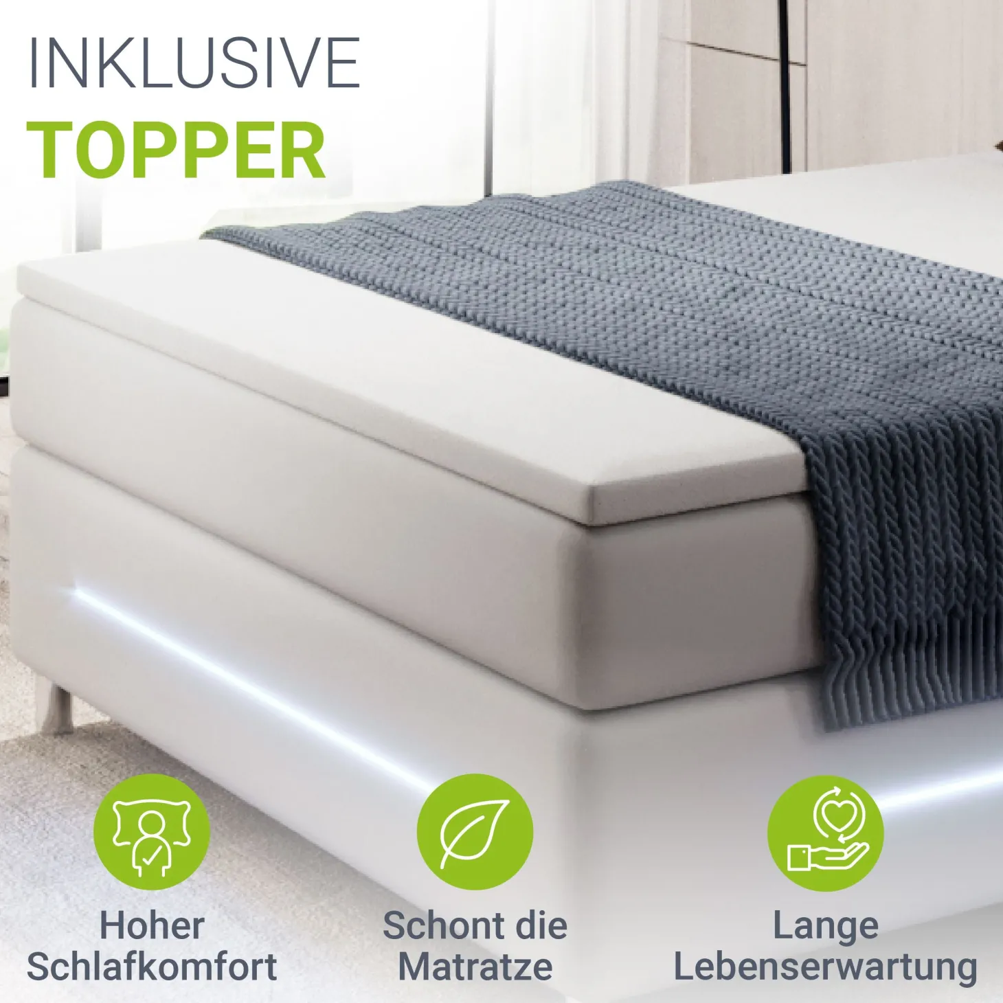 Boxspringbett Norfolk - Kunstleder