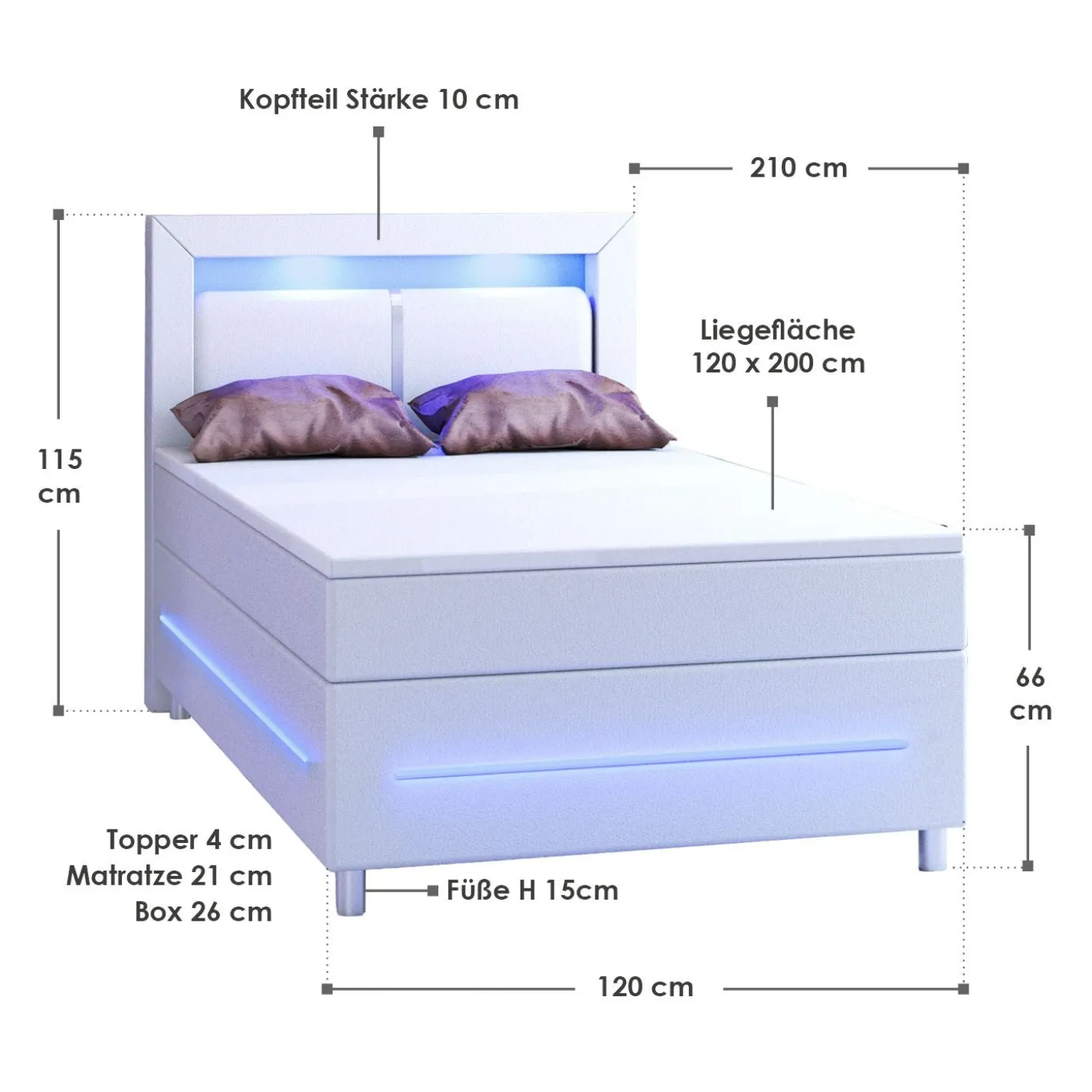 Boxspringbett Norfolk - Kunstleder