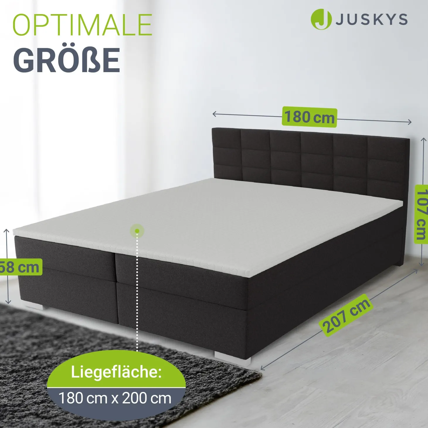 Boxspringbett Seattle - Malmo-Stoff