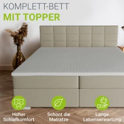Boxspringbett Seattle - Malmo-Stoff