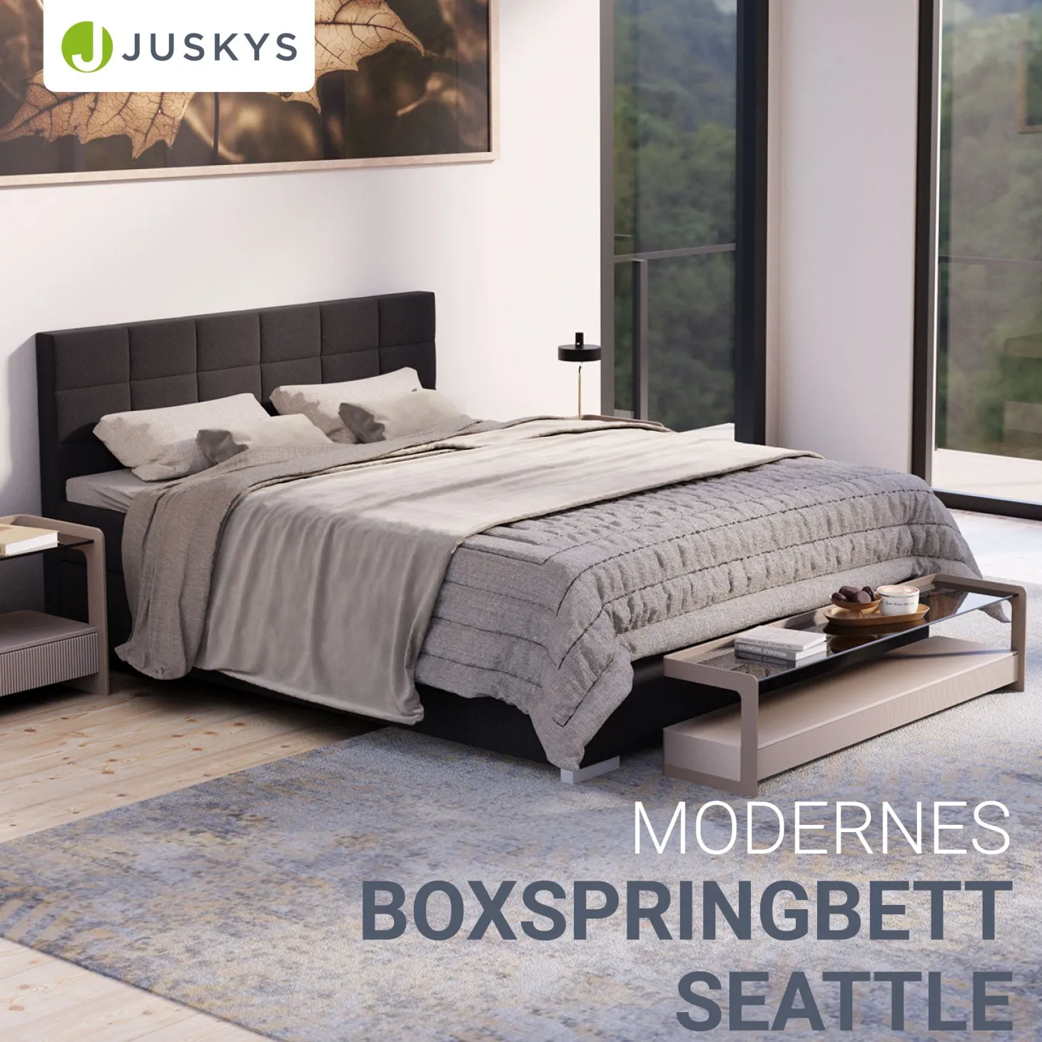 Boxspringbett Seattle - Malmo-Stoff