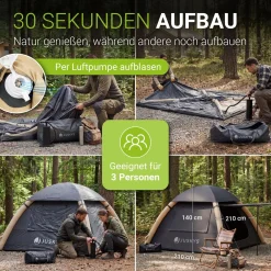 Campingzelt aufblasbar für 1-4 Personen