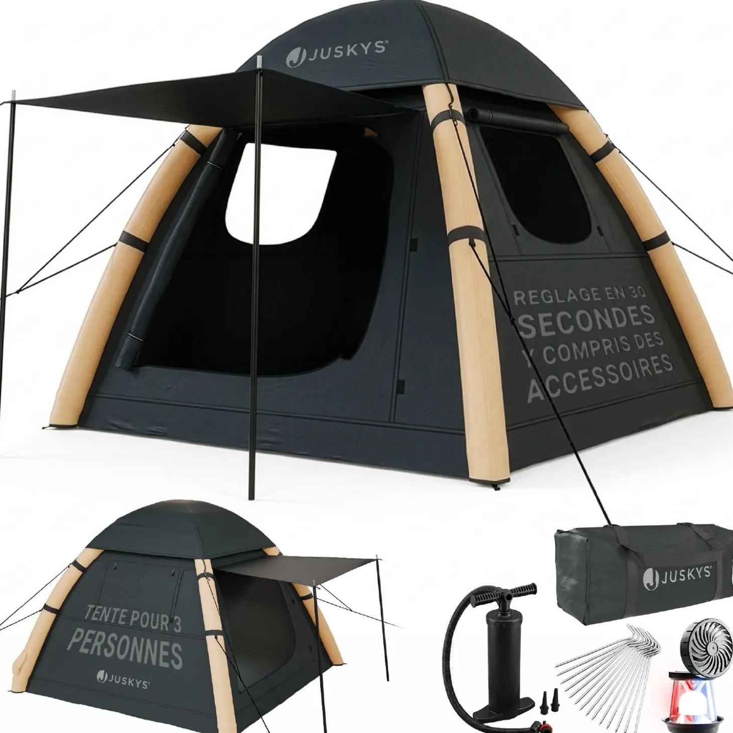 Campingzelt aufblasbar für 1-4 Personen
