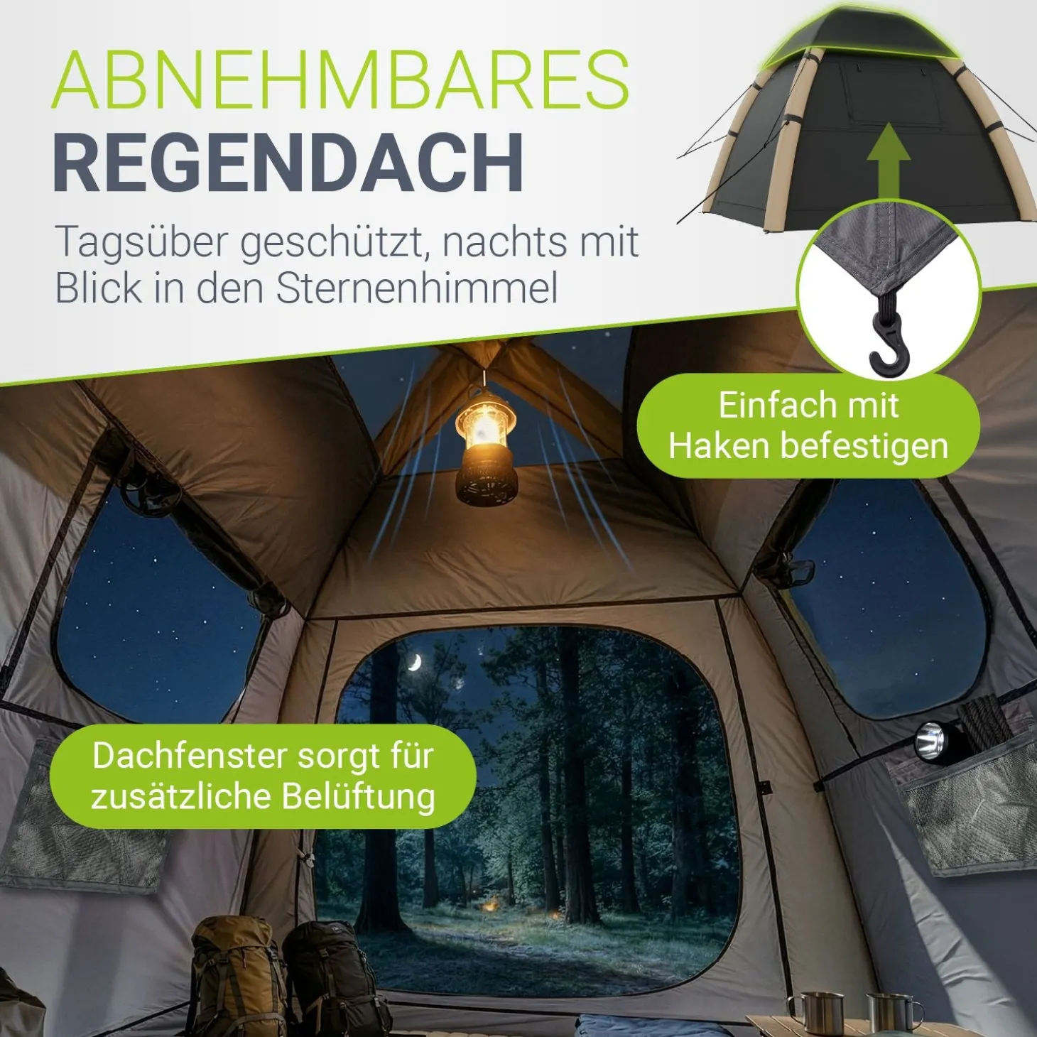 Campingzelt aufblasbar für 1-4 Personen