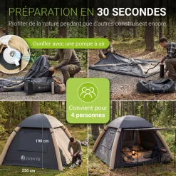 Campingzelt aufblasbar für 1-4 Personen