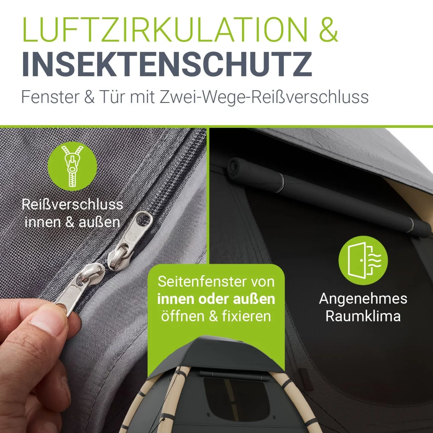 Campingzelt aufblasbar für 1-4 Personen