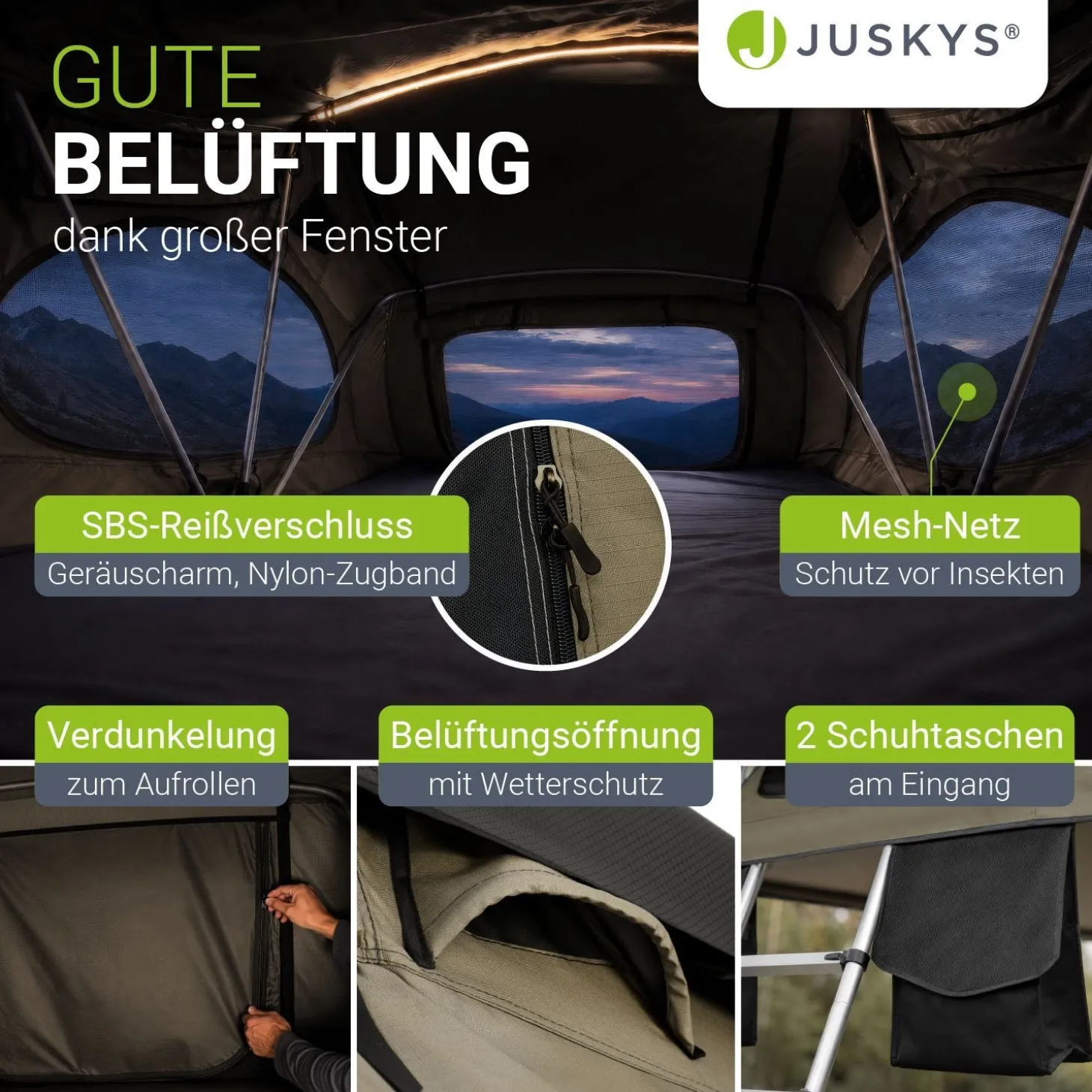 Dachzelt Lago für 2-3 Personen