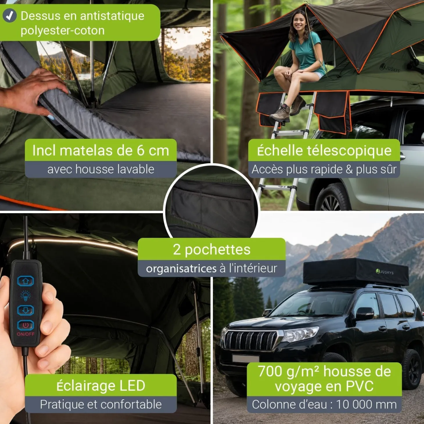Dachzelt Lago für 2-3 Personen