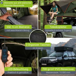Dachzelt Lago für 2-3 Personen