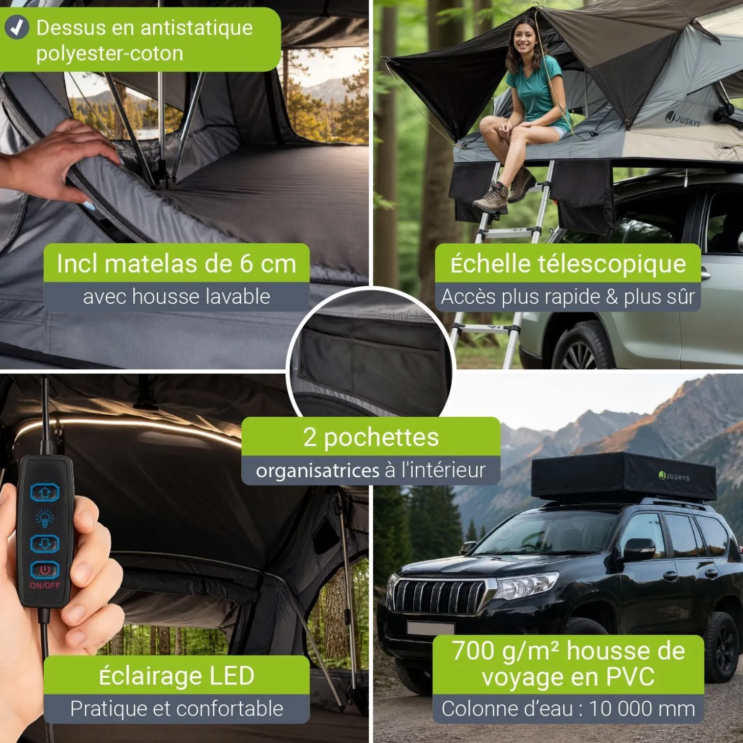 Dachzelt Lago für 2-3 Personen