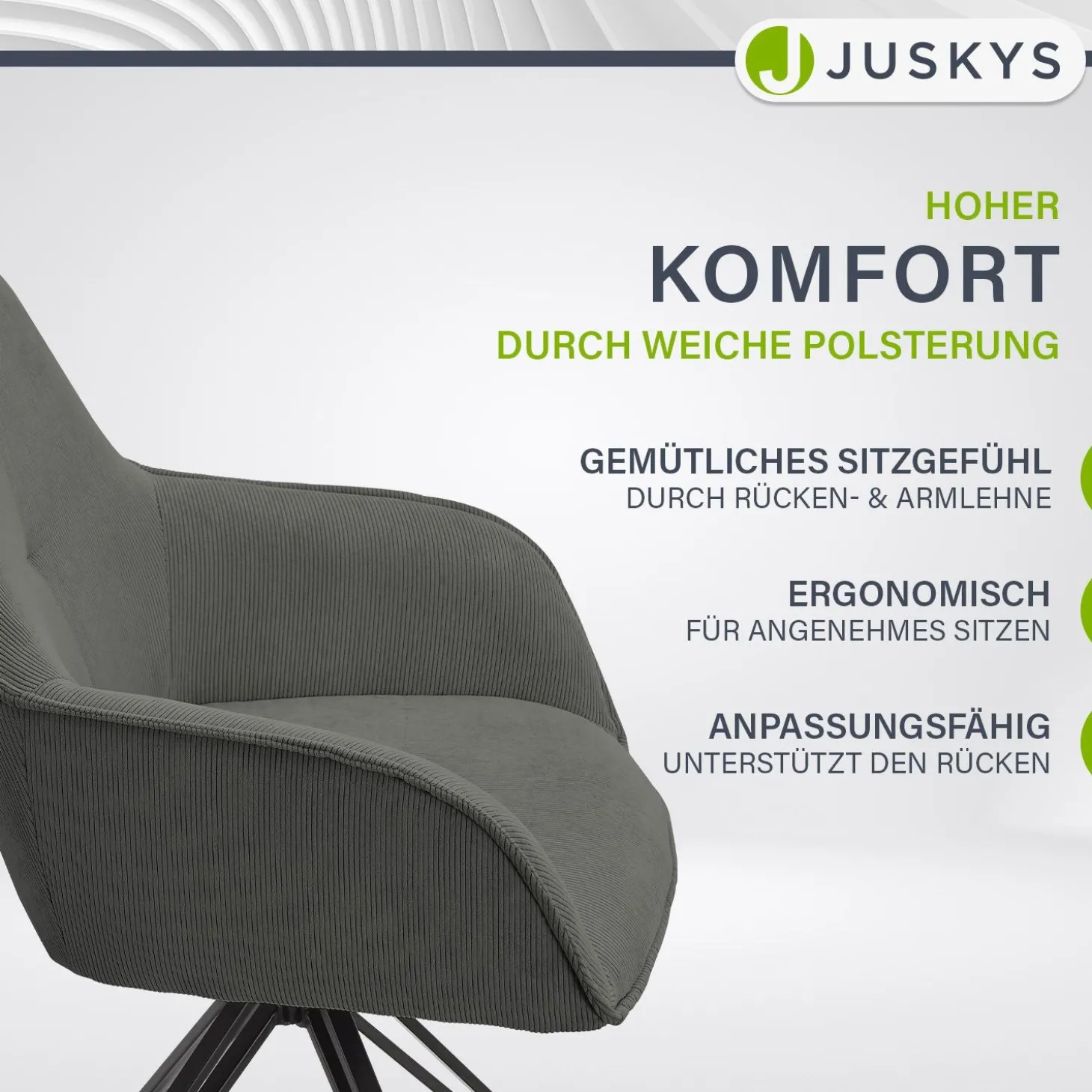 Drehstuhl Clyde mit Cord