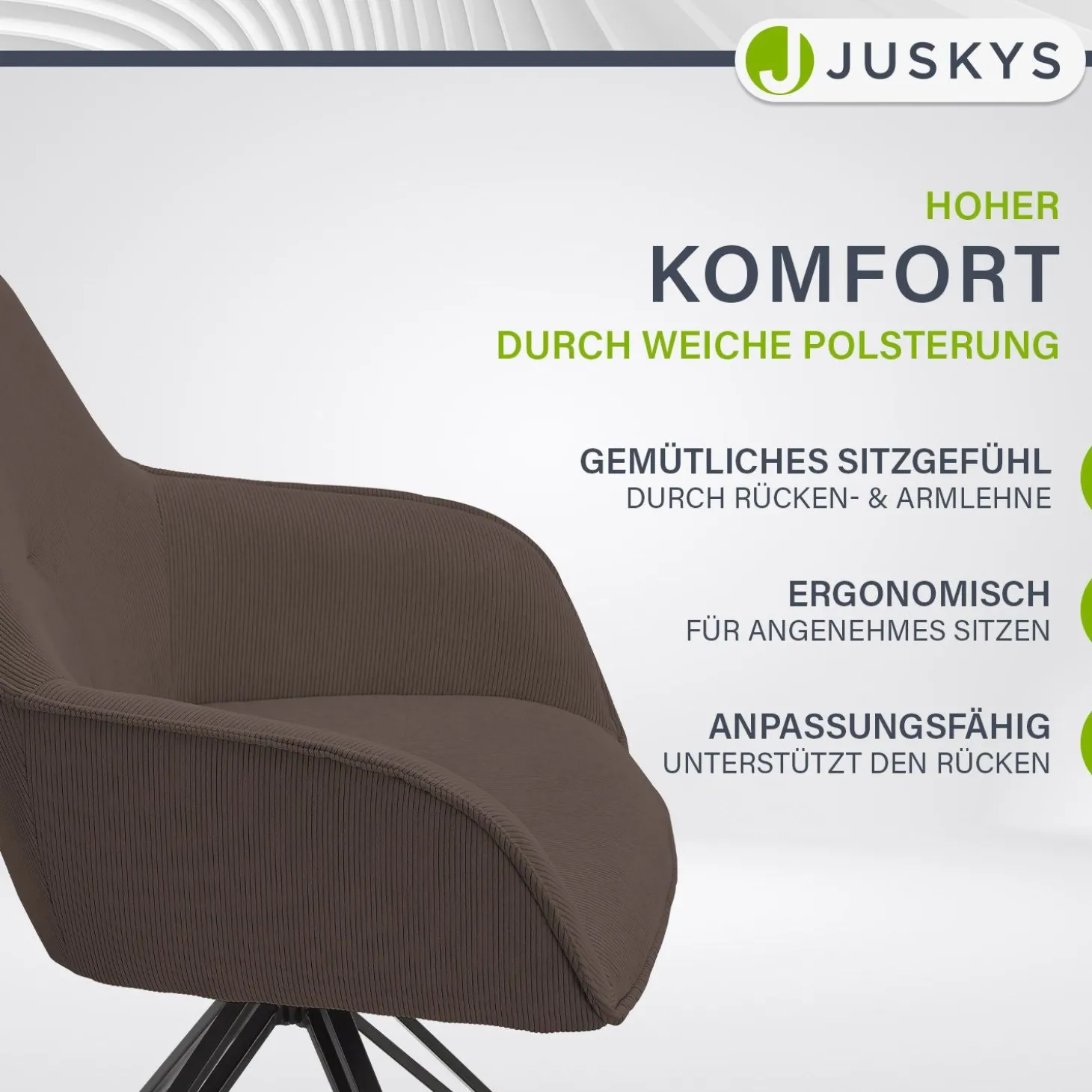 Drehstuhl Clyde mit Cord