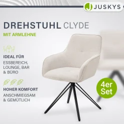 Drehstuhl Clyde mit Cord