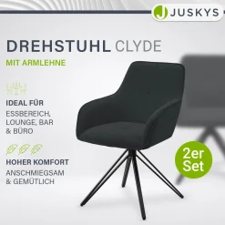 Drehstuhl Clyde mit Cord
