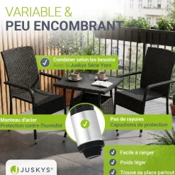 Eckiger Polyrattan Gartentisch Yoro