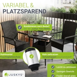 Eckiger Polyrattan Gartentisch Yoro