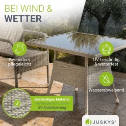 Eckiger Polyrattan Gartentisch Yoro