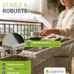 Eckiger Polyrattan Gartentisch Yoro