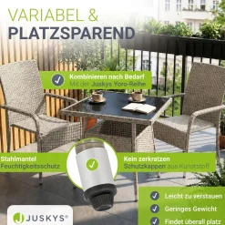 Eckiger Polyrattan Gartentisch Yoro