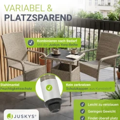 Eckiger Polyrattan Gartentisch Yoro