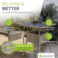 Eckiger Polyrattan Gartentisch Yoro