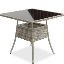 Eckiger Polyrattan Gartentisch Yoro