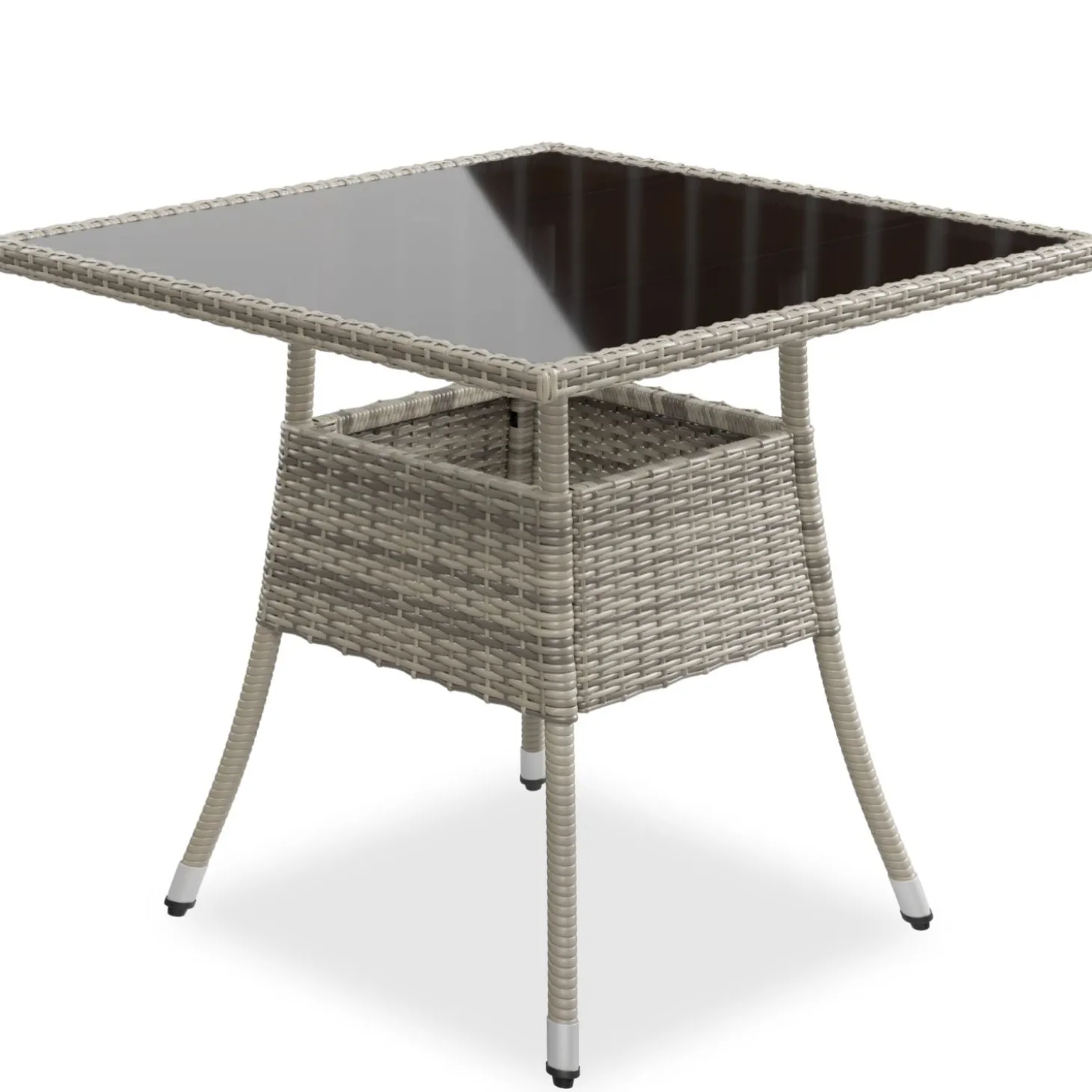 Eckiger Polyrattan Gartentisch Yoro