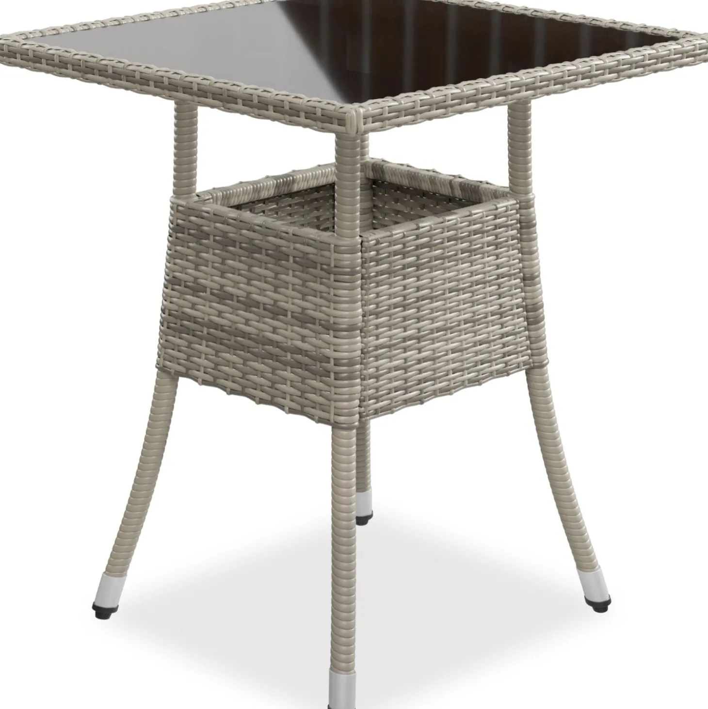 Eckiger Polyrattan Gartentisch Yoro
