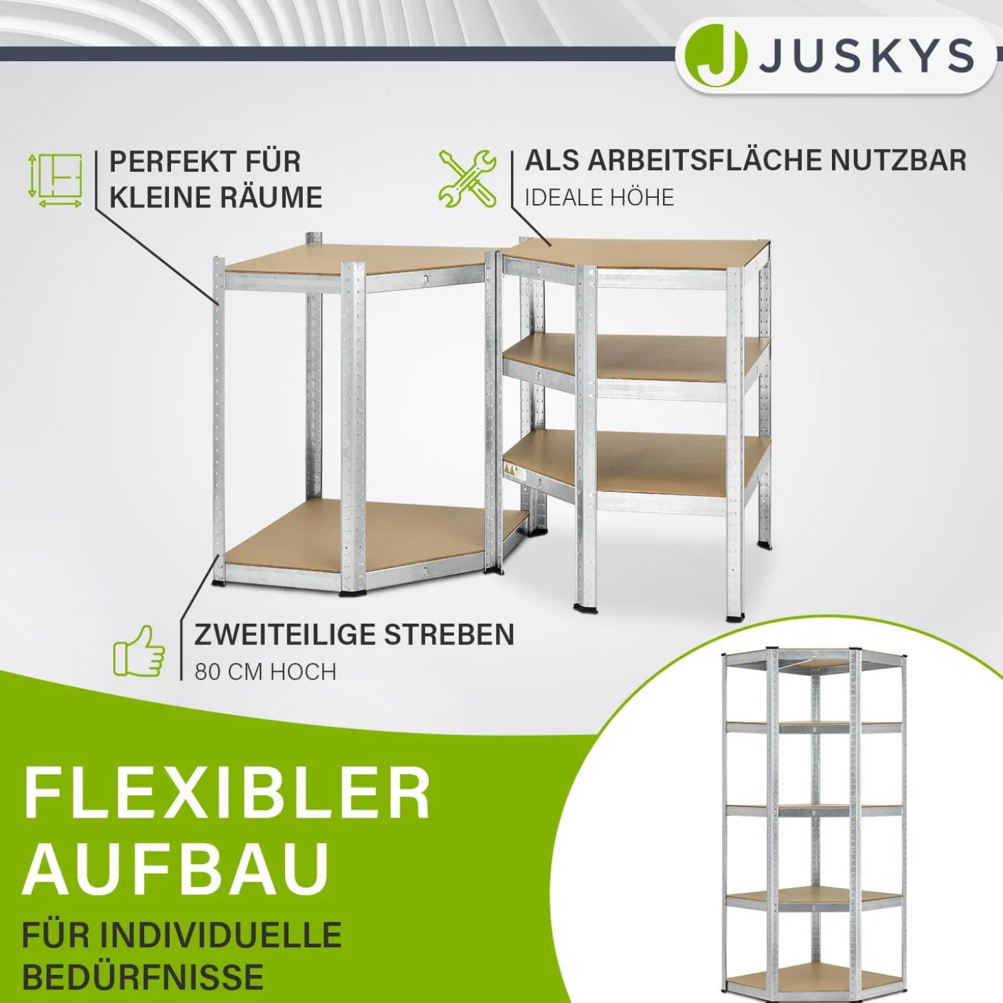 Eckregal Corner Basic 180 x 70 x 40 cm