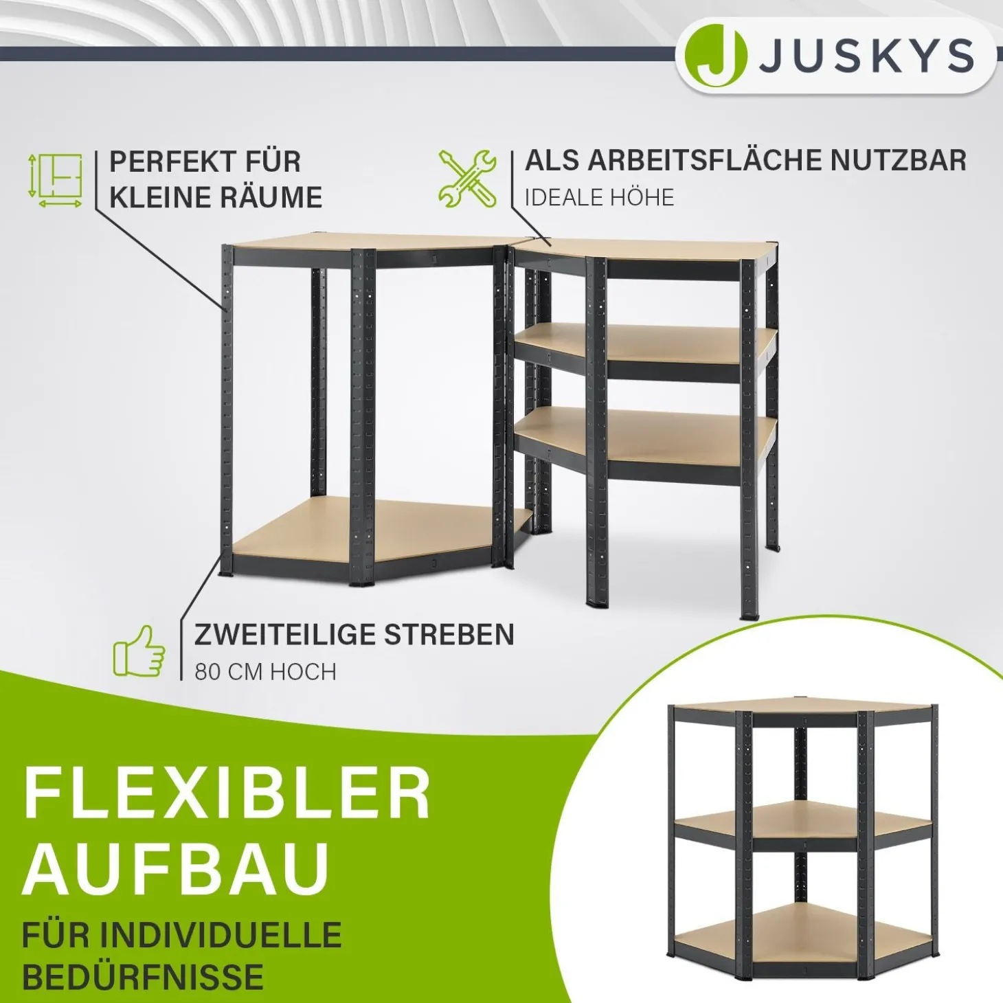 Eckregal Corner Basic 180 x 70 x 40 cm