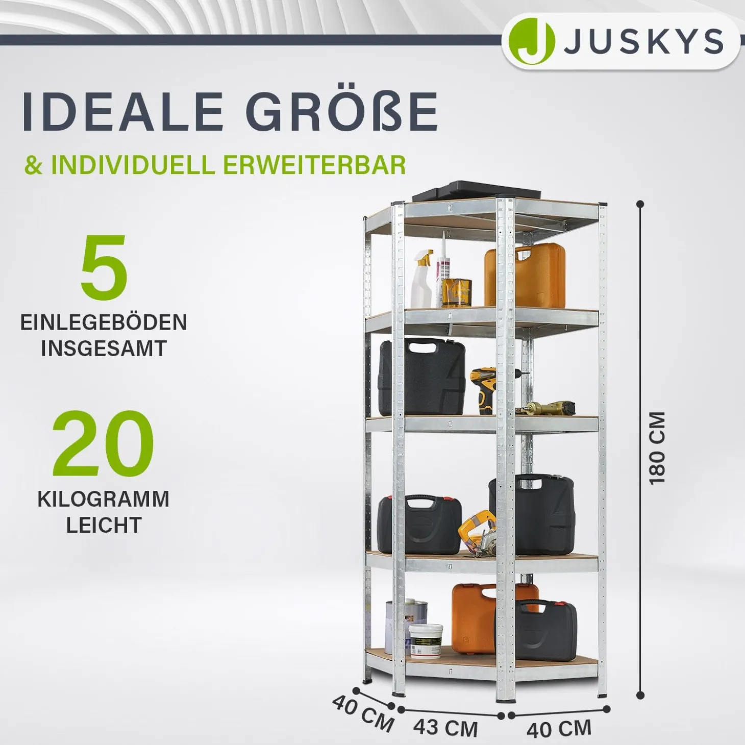 Eckregal Corner Basic 180 x 70 x 40 cm