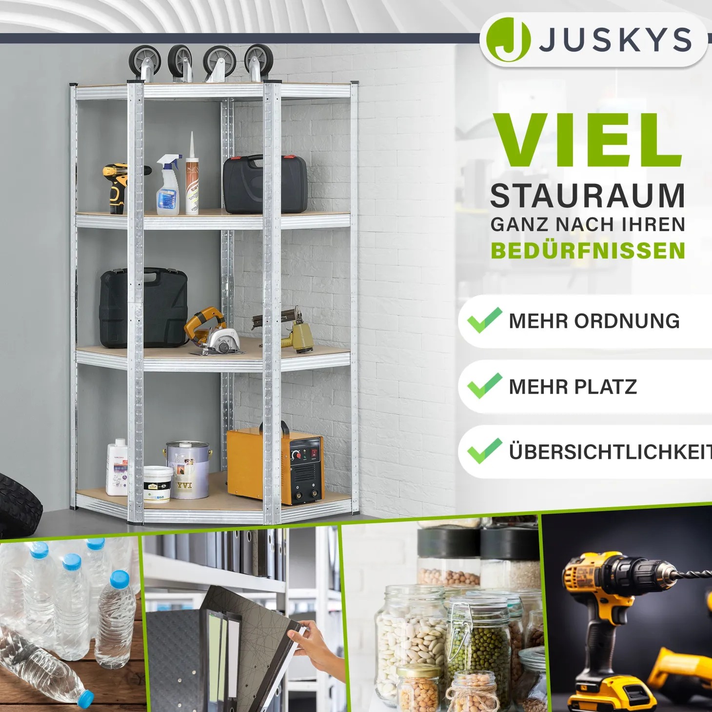 Eckregal Corner Easy 160 x 75 x 40-75 cm